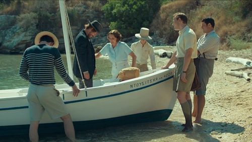 Keeley Hawes, Alexis Georgoulis, Josh O'Connor, Constantin Symsiris, Milo Parker, and Callum Woodhouse in The Durrells (