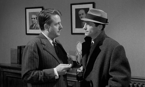 Jean-Paul Belmondo and Jean Desailly in Le Doulos (1962)