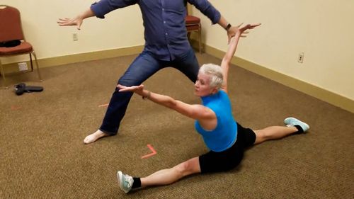 In rehearsal for The Clean House, Lean Ensemble, Hilton Head, 2017