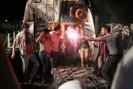 Thomas Kretschmann, Lee Tergesen, Karen Leblanc, Eloise Mumford, and Kelemete Misipeka in The River (2012)