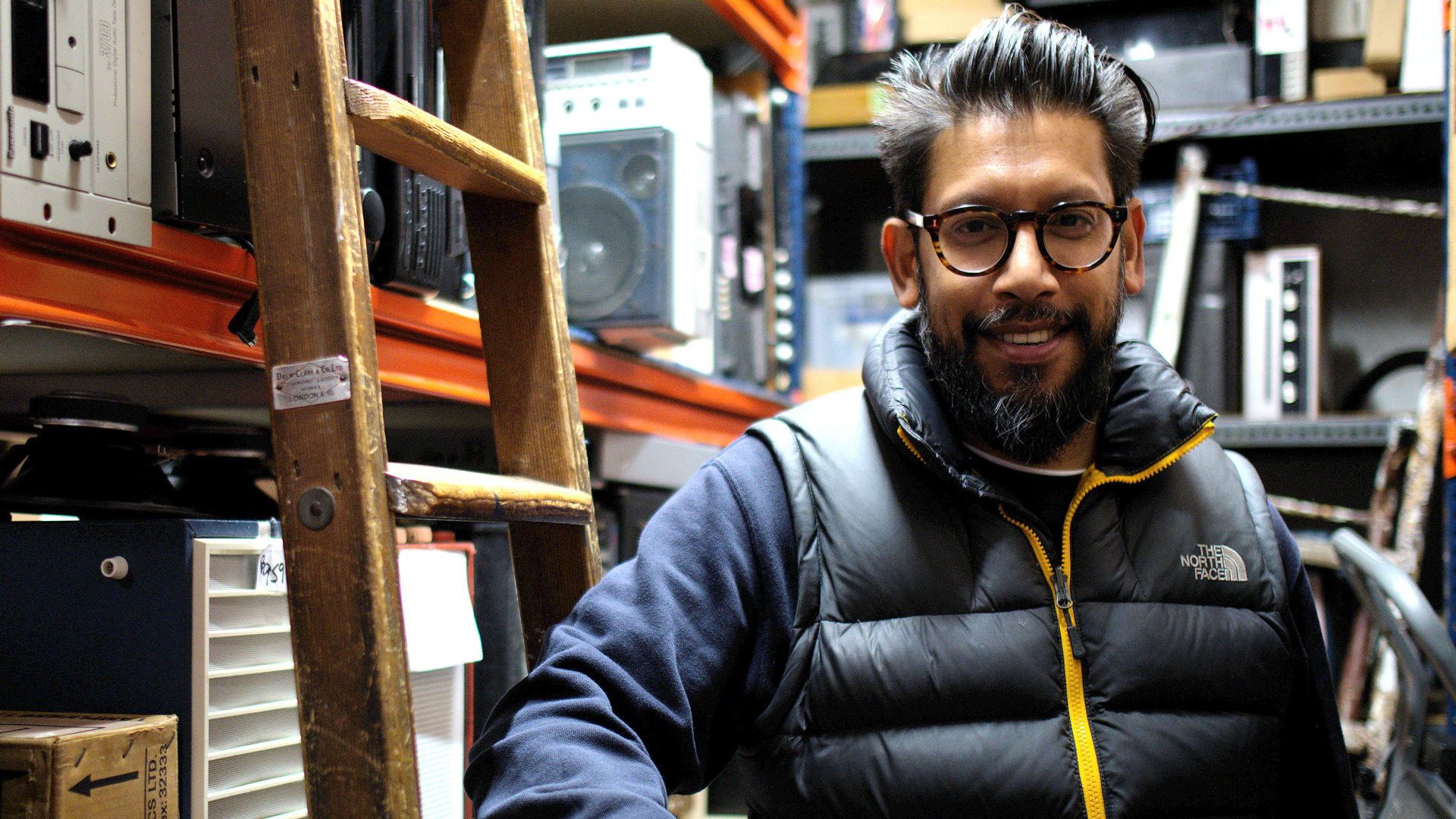 Retro Electric Workshop background