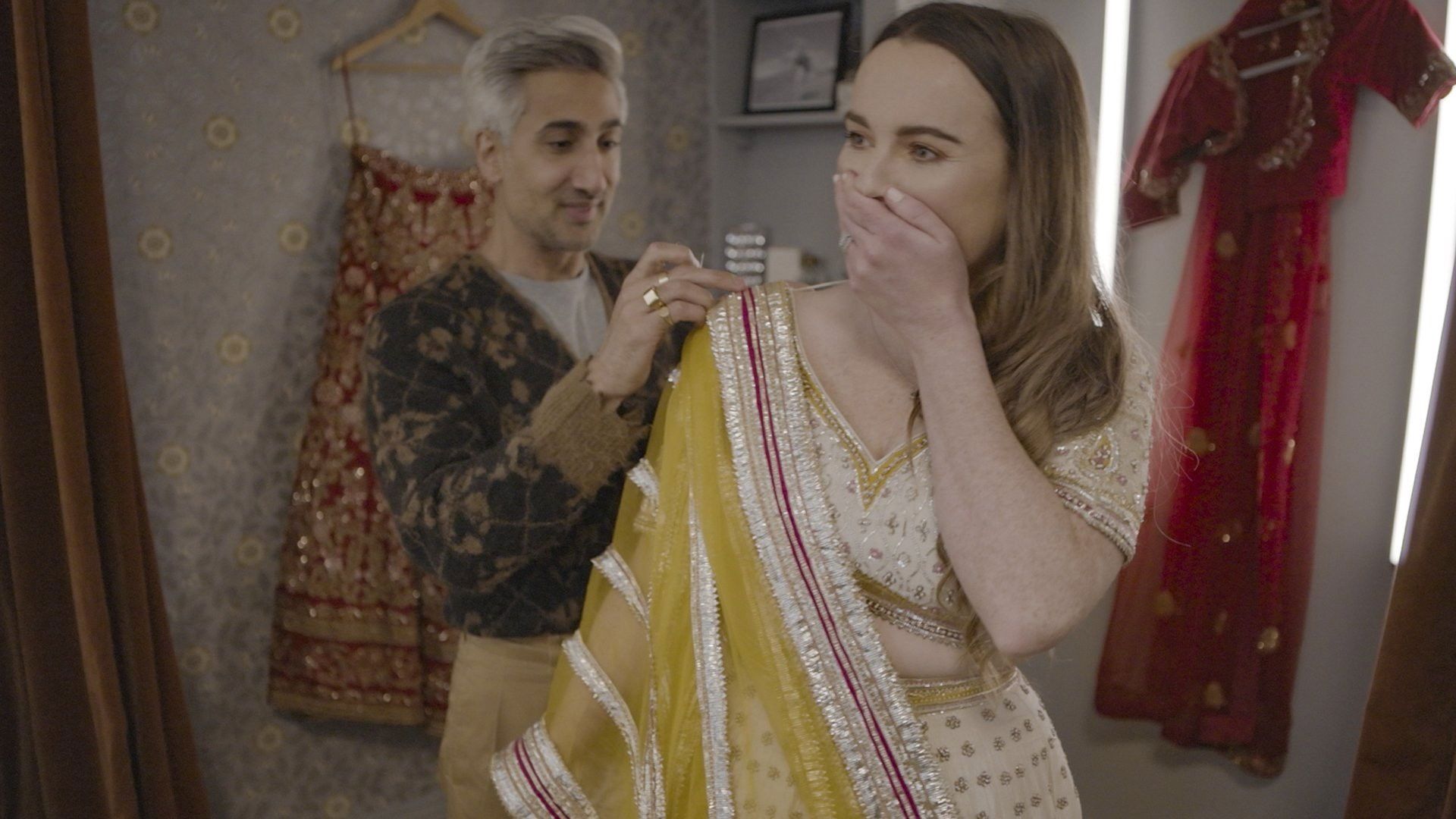 Say Yes to the Dress with Tan France background