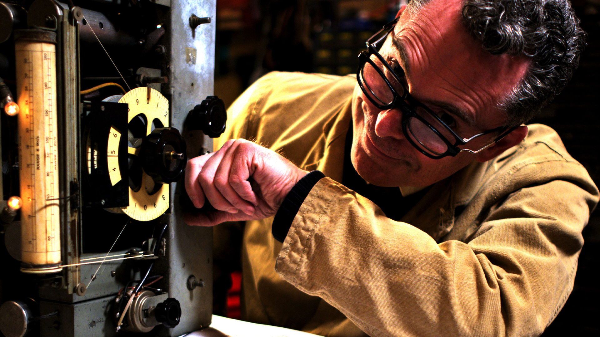 Retro Electric Workshop background