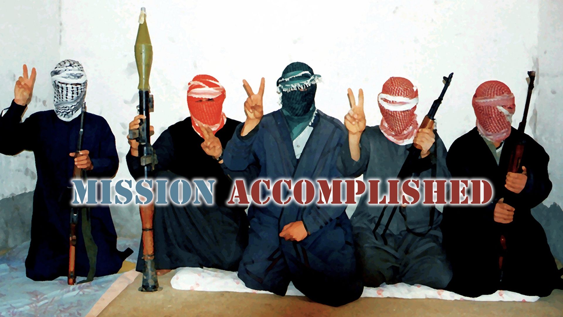 Mission Accomplished: Langan in Iraq background