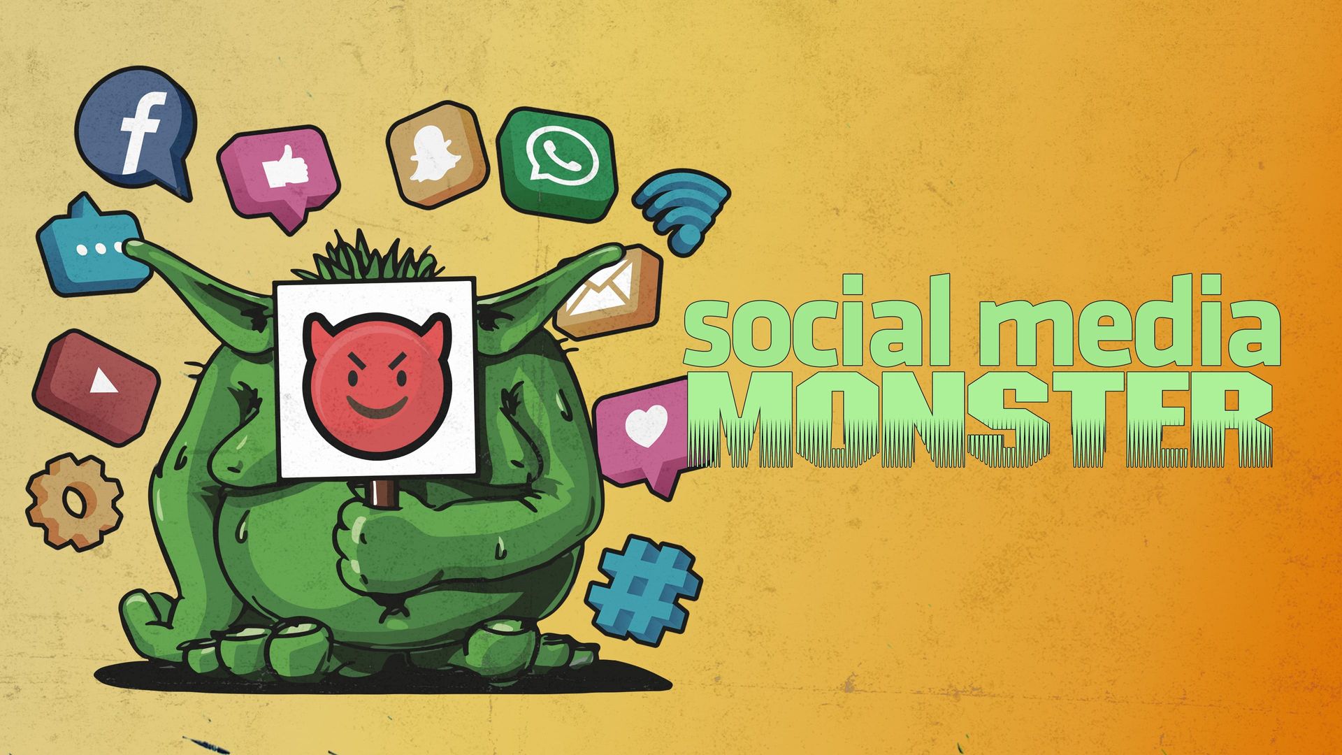 Social Media Monster background