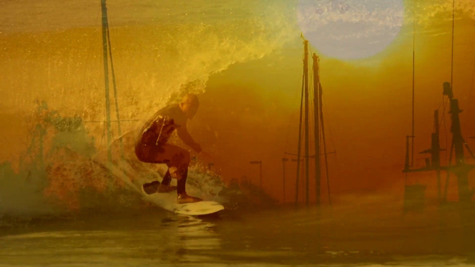 Surfing Morning of the Sun background
