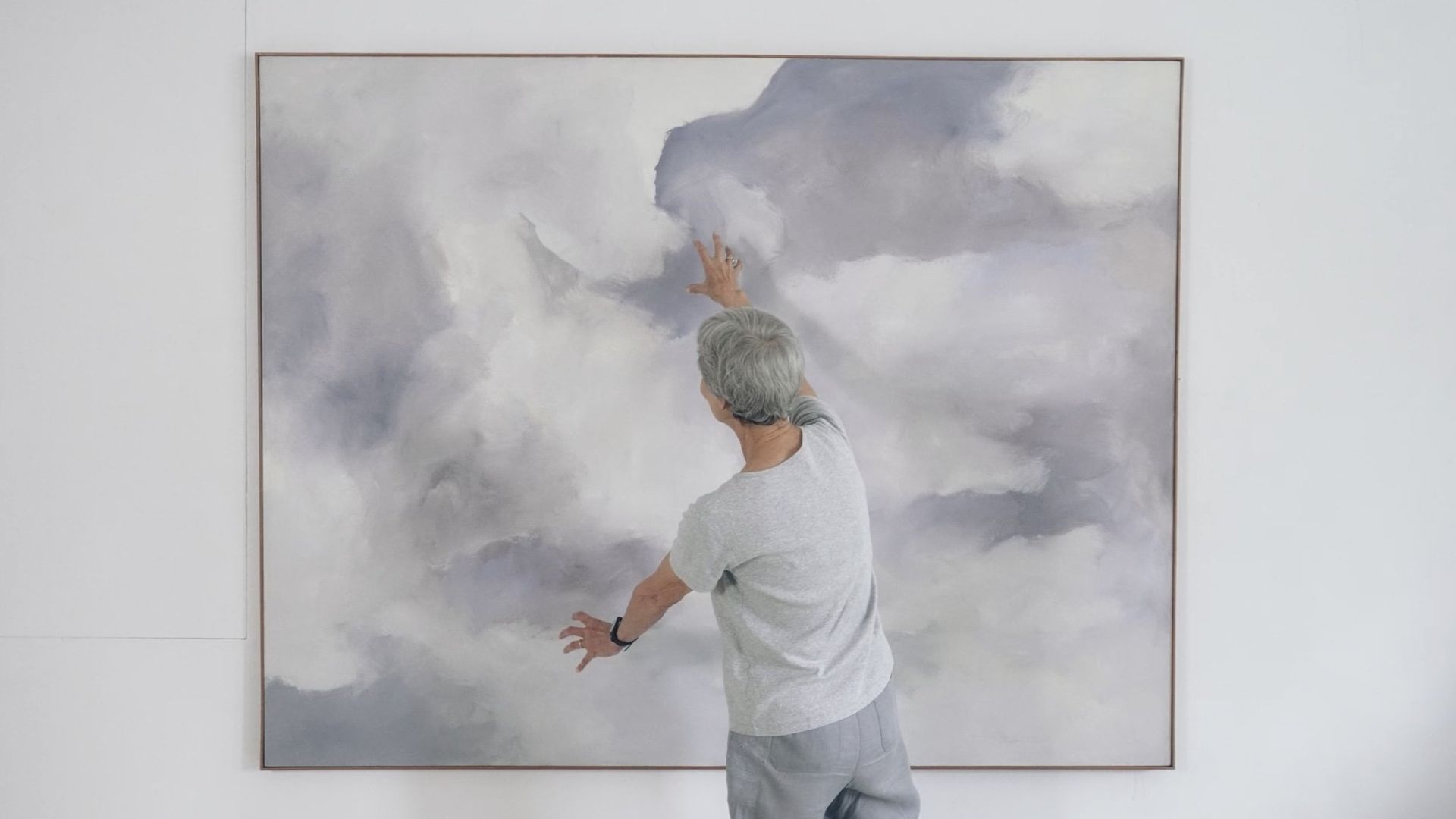 Woman in the Sky background