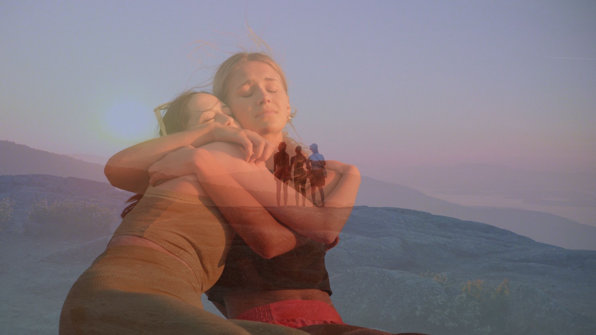 Nymphs on Granite Rock background