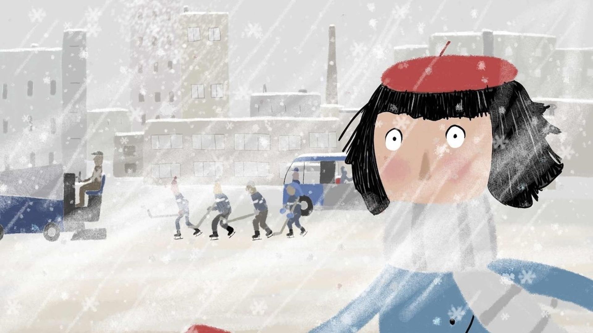 The Girl with the Red Beret background