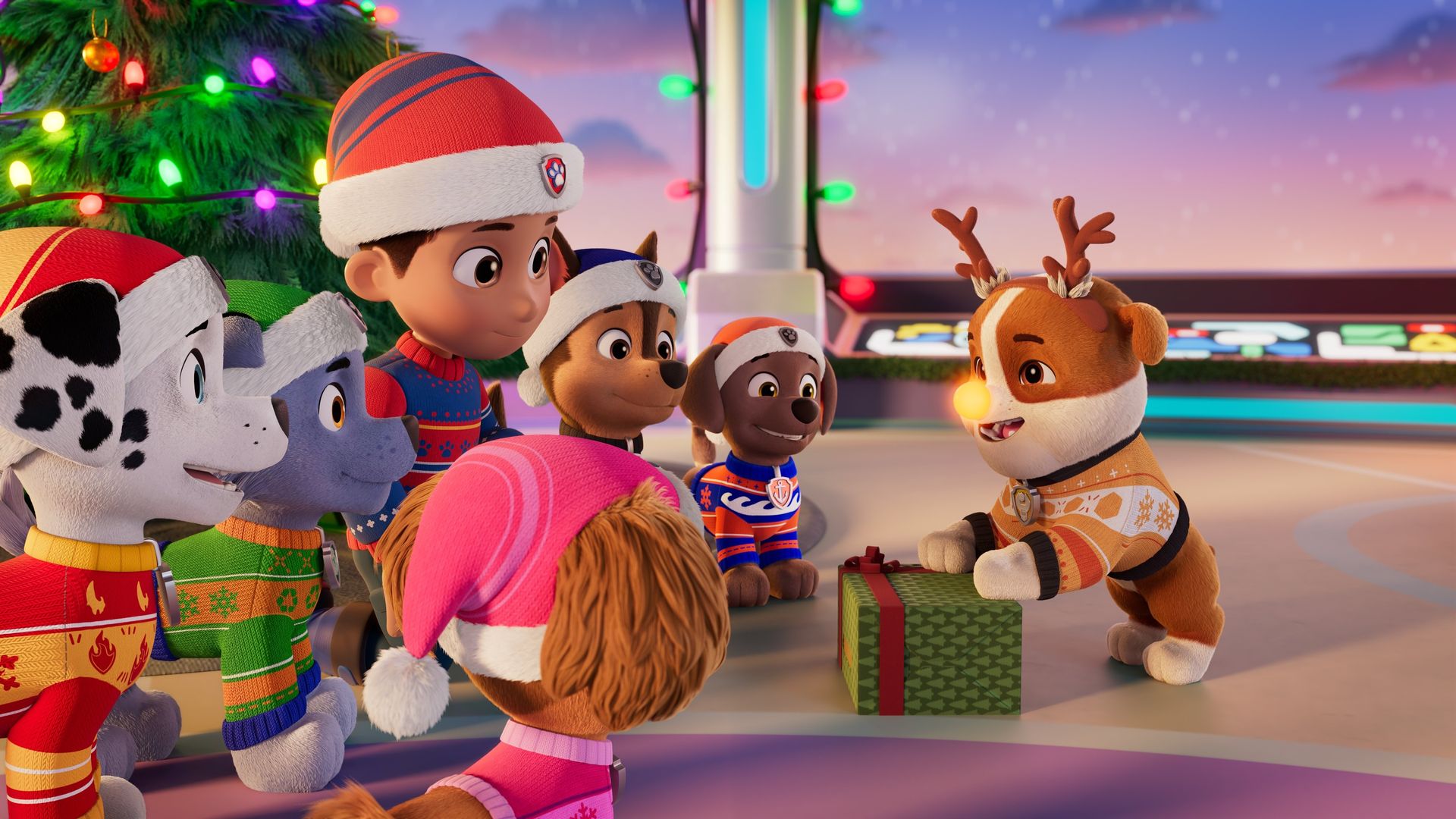 A PAW Patrol Christmas background