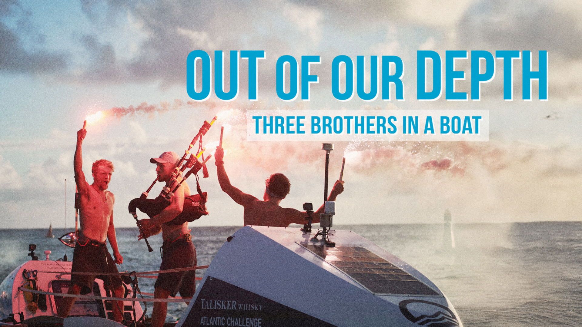 Out of Our Depth: Three Brothers in a Boat background
