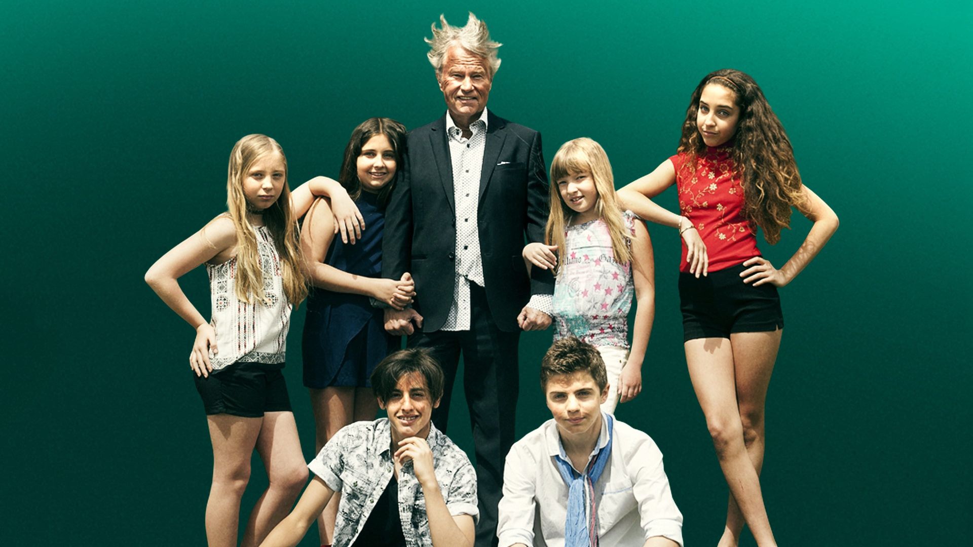 6 Children & 1 Grandfather background