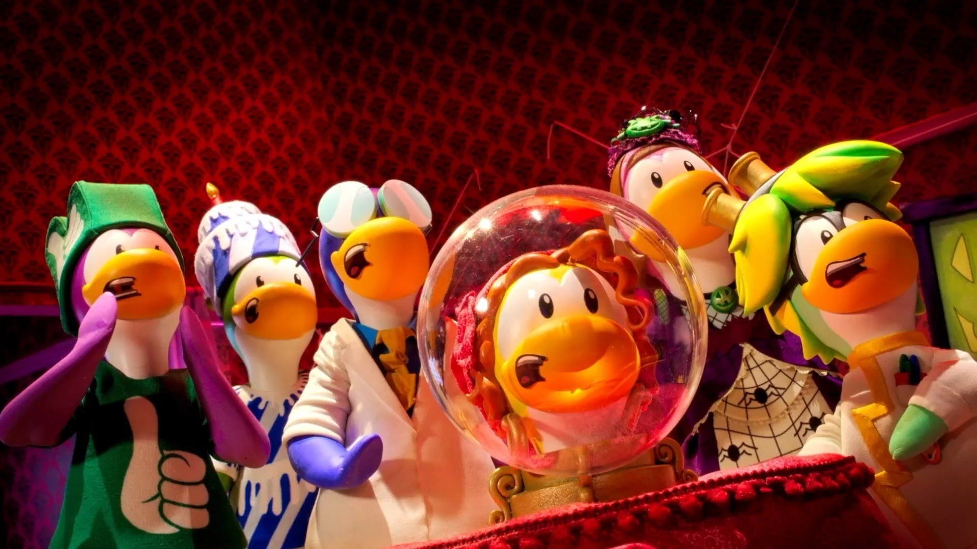 Penguin Halloween Panic background