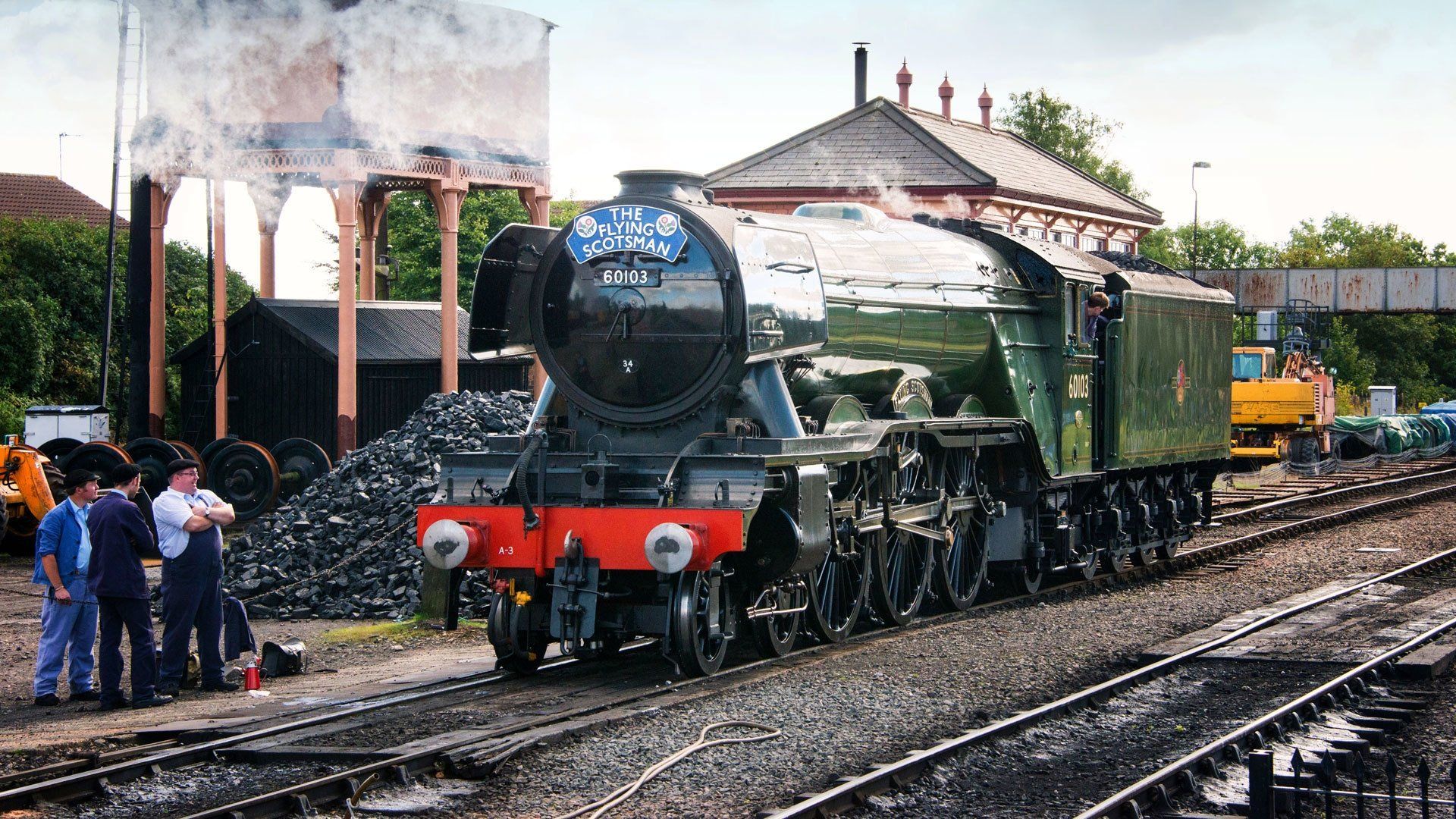 Flying Scotsman from the Footplate background