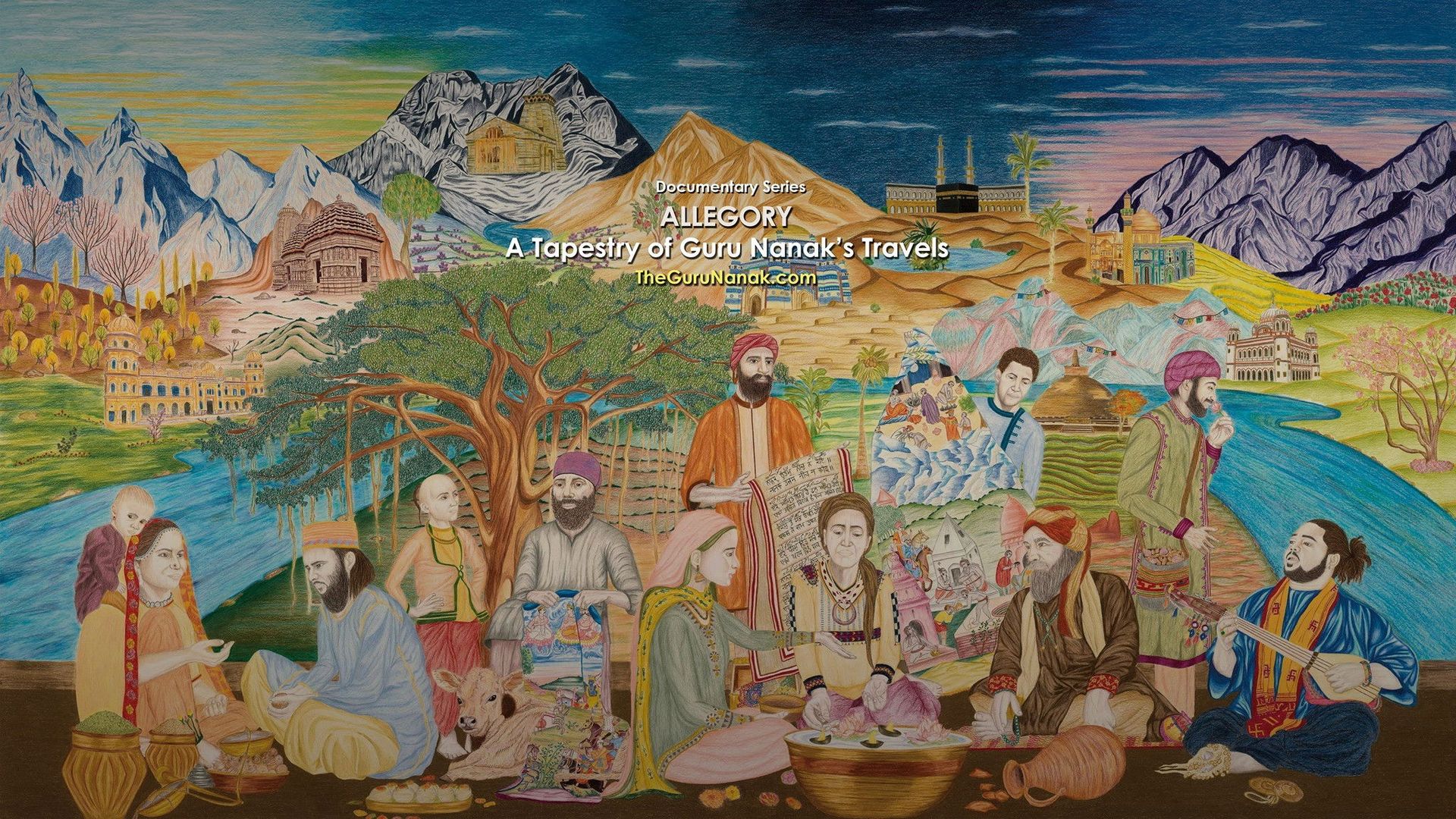 Allegory, A Tapestry of Guru Nanak's Travels background