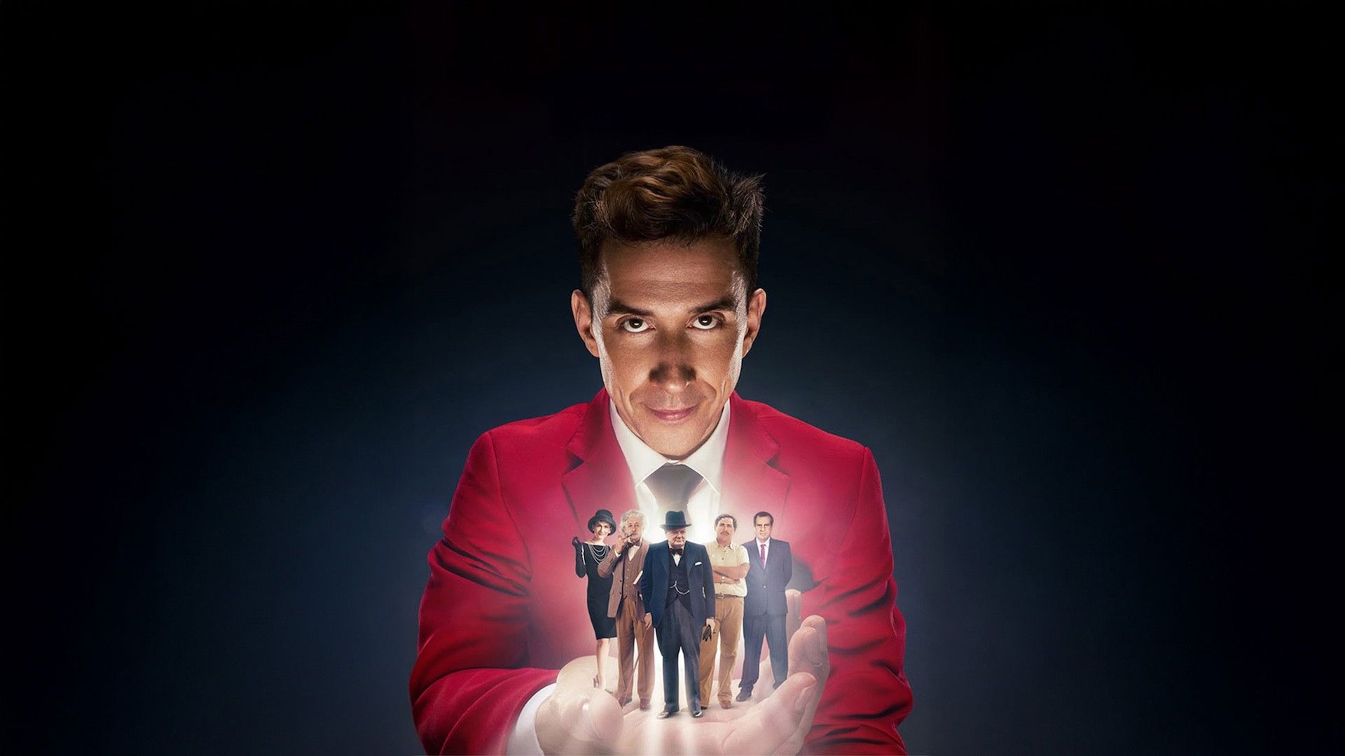 Evil Genius with Russell Kane background