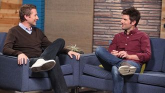 Episode 9 Adam Scott Wears a Red Oxford Shirt & Jeans