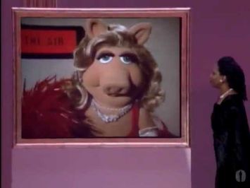 Miss Piggy, Whoopi Goldberg, and Babe at the Oscars